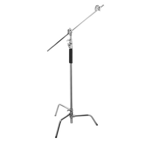 Flashpoint 10′ C Stand on Turtle Base Kit, 40″ Grip Arm & Two 3″ Gobo Heads