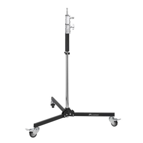 Flashpoint Folding Wheeled Base Stand (Black/Chrome-plated, 9′)